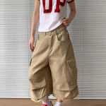 DRIPX Ameerika Vintage Y2k 2000ndad Cargo P&uuml;ksid Naistele Harajuku &Uuml;legabariidilised L&otilde;dvad Suvised L&uuml;hikesed P&uuml;ksid P&uuml;ksid Streetwear Khaki Denim Caprid XL gray