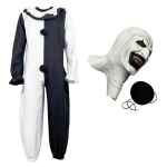Art Klovn Cosplay Terrifier Cosplay Kost&uuml;&uuml;m &Otilde;udus Klovn Bodysuit Mask T&auml;iskomplekt Halloweeni Peo Kost&uuml;&uuml;mid Meestele T&auml;iskasvanud L black