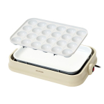 Iris Plaza Plaat Takoyaki valmistaja 24 auguga Eemaldatav 2-suunaline Lameplaat kaasas Pestav Keraamiline kate Koduseks kasutamiseks 800W Peo PHP-C24W Vanillikreem