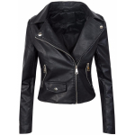 Y2k Naiste Kunstnahast Must Mootorratturi Biker Jakk Aviator Jakk Uus L&uuml;hike Talvine S&uuml;gis Punk Vintage Naiselik Jaqueta Couro S must