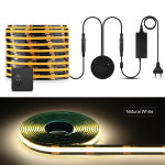 5M 10M liikumisanduriga must FCOB LED-riba koos kaasaskantava PIR-l&uuml;litiga trepik&auml;ikude, koridoride, astmete, voodi &ouml;&ouml;valgustuseks 10m