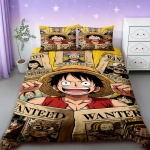 Tekikott &Uuml;ks T&uuml;kk Laste Multikas Luffy Voodipesu Komplekt 2 Padjap&uuml;&uuml;riga Pehme ja Mugav Magamistoa Voodi Dekoratsioon Teismelised Poisid Kingitused 140*200cm/55x79in Single/Twin 3pcs