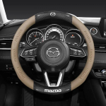 38CM s&uuml;sinikkiust nahast rooliratta kate Mazda Axela Atenza 3 2 6 CX3 CX5 CX30 CX8 CX9 MX5 RX7 RX8 SKYACTIV jaoks
