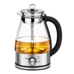 Automaatne teekann aurupihustiga elektriline veekeetja k&otilde;rgetemperatuurikindlast klaasist keetmiseks keetmiseks 304 stainless steel + high borosilicate glass