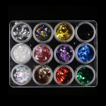 12 TK Rombus k&uuml;&uuml;nte s&auml;raga kleebiste komplekt, 3D viilude komplekt teemantsequins k&uuml;&uuml;nte manik&uuml;&uuml;ri lakkimise geeliotsad 12pcs