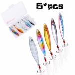 Sougayilang kalas&ouml;&ouml;t 5 tk Hard Fishing Lures Lusikas Sequin Paillette Baits Treble Hook Set 5pcs