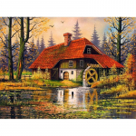 5D DIY Teemantmaal Riverside Village Tikand Mosaiik Ristpistes Rhinestone Decor 20X30CM