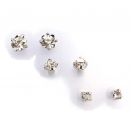 Les Tr&eacute;sors De Lily [J7743] &ndash; 3 paari valgeid  Cristal  k&otilde;rvar&otilde;ngaid valge