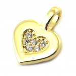 Les Tr&eacute;sors De Lily [N4018] &ndash; valge kullaga kaetud  Armastuse  ripats kuld