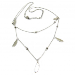 Les Tr&eacute;sors De Lily [P7870] - Collier cr&eacute;ateur acier 'Boho' gris argent&eacute; - 12x4 mm hall