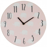 Les Tr&eacute;sors De Lily [Q2090] - Horloge enfant bois 'Elephant' rose - 30 cm Heleroosa