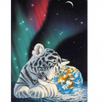 Teemantmaaling Ristpistes Animal Tiger Planet 5D Tikand Kristallist Rhinestone Mosaiic Pilt Teemandid 20X30CM