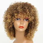 MERISIHAIR Afro naiste l&uuml;hike lokkis parukas tukkidega Ombre Blond v&auml;rviline parukas S&uuml;nteetiline kuumakindlast kiust lokkis parukas naistele wig kuld