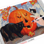 5D DIY Teemantmaaling Kassi t&auml;isruudukujuline k&auml;sit&ouml;&ouml;komplekt Teemanttikandid Multifilm Mosaiik K&otilde;rvitsa Halloweeni kaunistus Full Round (20X30CM)