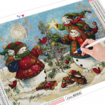 Teemantmaal ristpistes lumememm t&auml;isruudukujuline &uuml;mmargune teemanttikandid multifilm mosaiik j&otilde;ulukink Full Round (20X30CM)