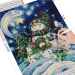 Teemantmaal Lumememm Rhinestone Pilt Teemanttikandid Ristpistes Multikas j&otilde;ulukingitus Kodus Full Round (20X30CM)