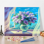 Maalimine numbrite j&auml;rgi K&auml;sitsi maalitud DIY digitaalne &otilde;limaal Kodukaunistus L&otilde;uendimaal Dekompressioon 40x50cm no frame