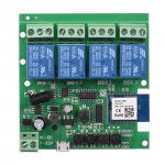 Tuya WiFi+BT 433Mhz nutikas kaugjuhtimispuldi juhtmevaba l&uuml;liti universaalne moodul 4ch DC 5V Wifi l&uuml;liti without remote tumeroheline v&auml;rv