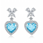 BELLA BOX Luksuslikud naiste s&uuml;damekujulised k&otilde;rvar&otilde;ngad, kingitus pulmapeole sinine