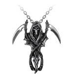 316L roostevabast terasest niiduki vikatiga pealuu ripats Grim Reaperi gooti surmaripatsiga kaelakee ehted Steel chain & pendant