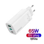 65 W GaN laadija kiirlaadija 4.0 3.0 PD USB-C Type C kiire USB laadija iPhone 13 12 X Pro s&uuml;learvutile Xiaomi Samsung telefonilaadija GaN 65W valge