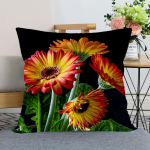 Gerbera lilledega padjap&uuml;&uuml;r Magamistoa Kodukontor Dekoratiivne Padjap&uuml;&uuml;r Ruudukujuline Pehme Padjap&uuml;&uuml;r 40x40cm