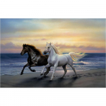 3D-teemanttikandid ristpistega &uuml;mmargune kivimaali hobune Full Round 20x25CM