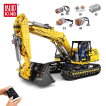 MOLD KING Tehnilised ehituskomplektid Mootoriga ekskavaatori Veoauto &uuml;hendusrihm 250 X 3-PF versioon Roomikveoki tellised Lastele m&auml;nguasjad kollane