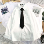 Valged pikkade varrukatega pluusid Naiste tugevad lahtised &uuml;li&otilde;pilass&auml;rgid pluus Must rev&auml;&auml;riga &uuml;lisuured lipsuga s&auml;rgid M