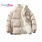 Cozy Up Winter meeste pl&uuml;&uuml;sist paksendatud parkidega aluskraega jakk Moodne meeste parkermantel, soe paks lukuga mantel, polsterdatud mantel meestele M must