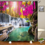 Kaasaegne 3D-printimine metsa du&scaron;ikardin Roheline taimepuu maastikuga vannikardin konksudega vannitoa veekindla maastiku jaoks 150x180cm