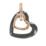Les Tr&eacute;sors De Lily [R5028] &ndash; h&otilde;bedane ripats 'Love' roosakasmust (keraamiline) - 14x13mm must