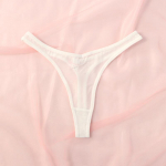 &Otilde;mblusteta stringid naistele Tiny Tangas Seksikas stringi naistepesu Naise l&auml;bipaistev v&otilde;rk stringid Pehme T-selja G-string S valge