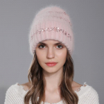 Naiste uus talvine litritega k&uuml;&uuml;likukarva soe mitmek&uuml;lgne k&otilde;rvakaitse, kootud puidust m&uuml;ts OneSize roosa