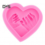 Silikoonist armastuse s&otilde;rmekonksu vorm, mida on lihtne vormist lahti v&otilde;tta, mugav s&otilde;rmekonksu kujuga k&auml;sitsi valmistatud seebivorm roosa