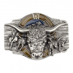 Bison Head rihmalukk Western Cowboy stiilis retrolukk 3,8 cm laiuse v&ouml;&ouml; jaoks puhas