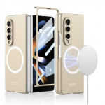 &Uuml;li&otilde;huke l&ouml;&ouml;gikindel matt kate Magsafe'i juhtmevaba laadimise magnetiga karastatud klaasiga Samsung Galaxy Z Fold 3 &uuml;mbrisele Only Case No Charger kuld