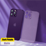 P&otilde;rutuskindel 0,3 mm &uuml;li&otilde;huke l&auml;bipaistev matt &uuml;mbris iPhone'ile 14 13 12 Mini 11 Pro Xs Max X Xr S 7 8 Plus &otilde;huke k&otilde;va Pp kate For SE 2020-SE 2022 lilla