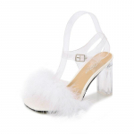 Naiste kingad Karvane l&auml;bipaistev k&otilde;rge kontsaga kristallist lameda kontsaga seksikas &uuml;hev&auml;rviline mood sandaalid Fairy B88 seeria 9 cm kontsaga LFD 35 valge