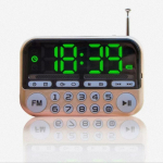 Kaasaskantav mini-FM-raadio k&otilde;lar muusikapleier TF-kaart USB arvutile iPod-telefon LED-ekraaniga tantsiv HiFi-alarm -25 kuld
