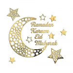 1 tk Ramadani tapeet Kuu t&auml;he lamp DIY seinakleebis Ramadani kaunistus kodu islami moslemi seinamaaling Eid Mubarak WBL kuld