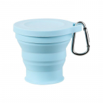 Uus kaasaskantav silikoonist &uuml;lest&otilde;stetav karabiiniga kokkuklapitav tass, v&auml;ljas teleskoopne kokkupandav joogitops Travel Camping Water Cup sinine
