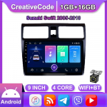 10-tolline Androidi autostereoraadio Suzuki Swifti 2005&ndash;2010 multimeediumipleierile 2-din DVD k&otilde;larid peakomplekti heli WIFI 1+16 GB