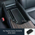 Toyota Camry 70 XV70 2018-2023 Tarvikud K&auml;etoe Kasti Hoiustamine Korrastamine Konteiner Korraldaja Hoidja Alus White Word black