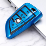 Electroplate TPU Car Smart Key Cover Case Shell Fob kotihoidik BMW F20 F30 G20 F34 F31 F10 G30 F11 X3 F25 X4 I3 M3 M4 1 5 3 seeria jaoks 4 Buttons sinine
