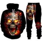 Isiksus gooti pealuu 3D prindiga kapuutsiga p&uuml;kste komplekt meeste/naiste naljakas Halloweeni t&auml;navar&otilde;ivaste riietus&uuml;likond hiphop 2-osaline spordidress 5XL