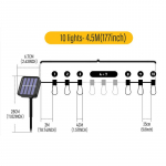 Solar Retro LED-valgustid &otilde;ues veekindel puhkuseaed sise&otilde;ue maastiku valgustus pere j&otilde;ulupeo dekoratiivne valgus 4.5M-10 bulbs kollane