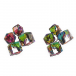 Pinkdudu Fashion Gradient Squares Klaasist Loomingulised N&ouml;&ouml;pk&otilde;rvar&otilde;ngad Isiksus Kerge Luksuslik Geomeetriline K&otilde;rvar&otilde;ngas Naistele PD1492 Green roheline