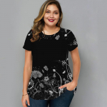 Suured T-s&auml;rgid naistele Uued 3D-prindiga O-kaelusega lahtised l&uuml;hikeste varrukatega naiste T-s&auml;rgid, hingavad, suured naisteriided L