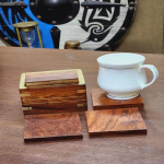 Puidust k&auml;sit&ouml;&ouml;na valmistatud puidust teealus Ilus kingitus j&otilde;uludeks, uusaastakingitus, pulmakink 7,62 cm